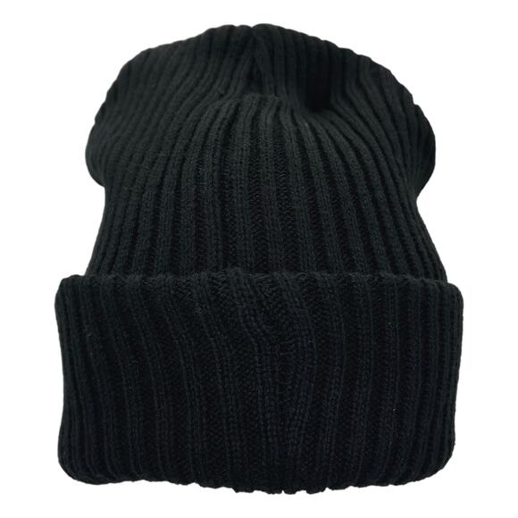 Black Thick Insulated Long Cuffed Beanie Winter Ski Cap Snowboard Hat - Picture 1 of 6